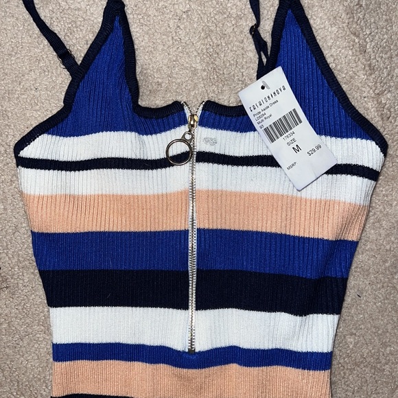 Striped Fitted Midi Dress - Picture 2 of 4